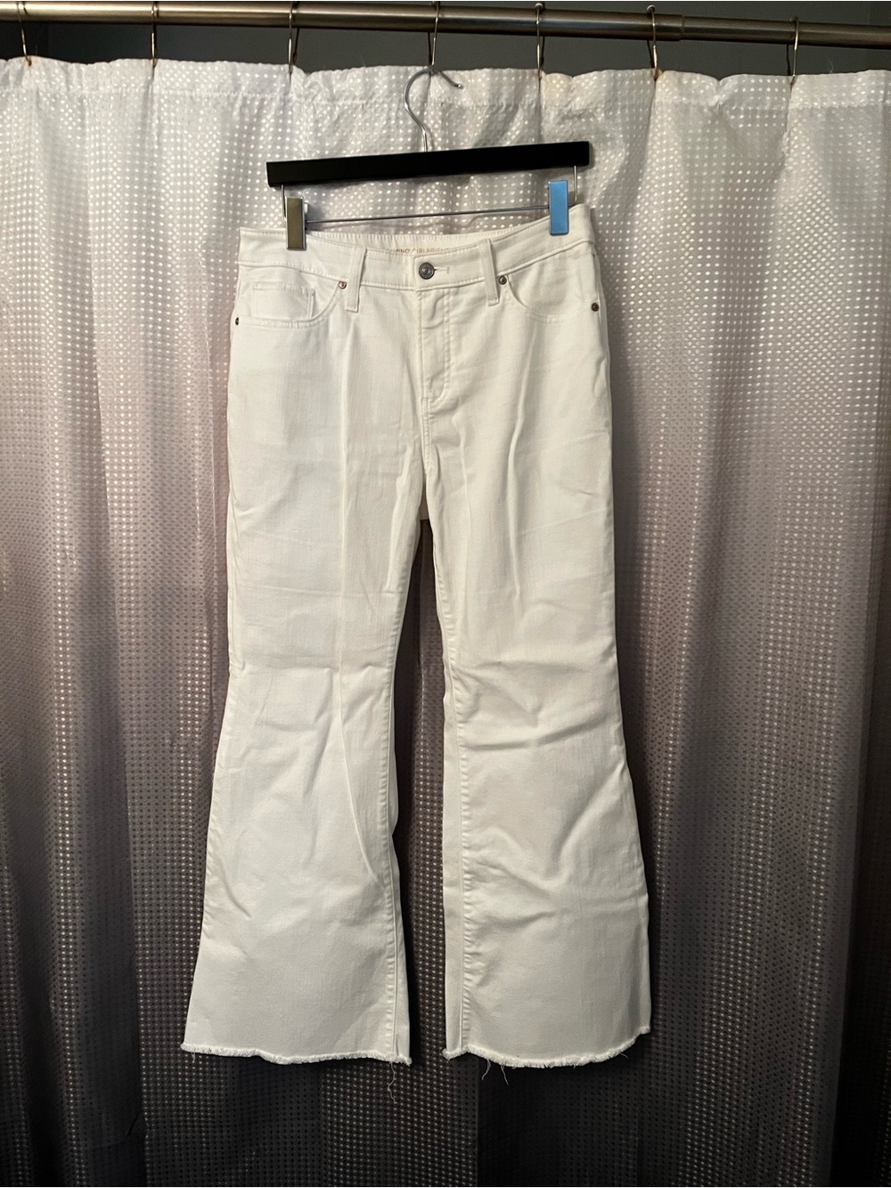 Chico's White Wide-Leg Jeans with Raw Hem